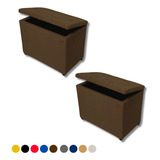 Kit 2 Puff Bau Decorativo E Organizador Promoção Sapateira