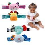 Kit 2 Pulseiras Chocalho Para Bebê Buba Interativo Bichinhos