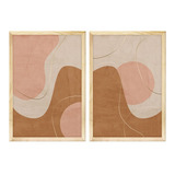 Kit 2 Quadros Para Decoração Quarto Abstrato Moderno Sala