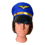 Kit 2 Quepes Aviador Piloto De Avião Azul Festas Carnaval