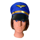 Kit 2 Quepes Aviador Piloto De Avião Azul Festas Carnaval