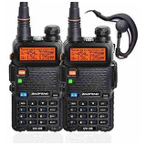 Kit 2 Rádio Comunicador Ht Dual Band Airsoft Uv-5r Fm 