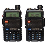 Kit 2 Rádio Comunicador Ht Uhf Vhf Baofeng Uv-5r Dual Band Cor Preto