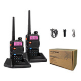 Kit 2 Radio Comunicador Ht Walk Talk Baofeng Dual Band Uv-5r