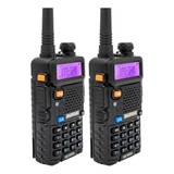 Kit 2 Rádios Comunicador Baofeng Gold Uhf Vhf Airsoft Uv-5r