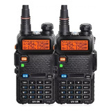 Kit 2 Rádios Comunicador Ht Dual Band Airsoft Uv-5r Fm Fone