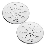 Kit 2 Ralo Grelha Tampa Redonda 15x15 Abre Fecha Em Aço Inox