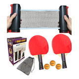 Kit 2 Raquete Tenis De Mesa Ping Pong Profissional Lisa Rede