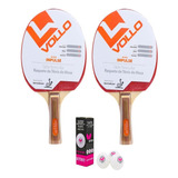 Kit 2 Raquete Tenis De Mesa Profissional + 3 Bolas Butterfly