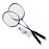 Kit 2 Raquetes Badminton Petecas E