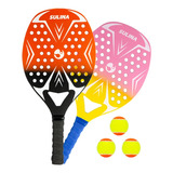 Kit 2 Raquetes De Beach Tennis Gratis 3 Bolas