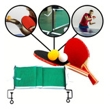 Kit 2 Raquetes De Ping Pong 1 Rede Tênis De Mesa 3 Bolinhas