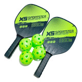 Kit 2 Raquetes Pickleball Com 4 Bolas E Bolsa Portatil