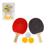 Kit 2 Raquetes Ping Pong Tênis De Mesa Com 3 Bolinhas 