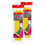 Kit 2 Refis Mop Noviça Sekito Espreme Esponja Limpa E Seca