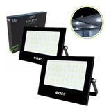 Kit 2 Refletor Led 100w Bivolt 6500k Branco Frio - Easy Cor Da Luz Branco-frio