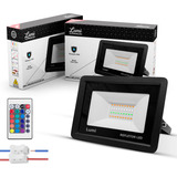 Kit 2 Refletor Led Holofote 100w Colorido Rgb Prova Dágua Ip67 Cor Da Carcaça Preto Cor Da Luz 110v/220v Bivolt