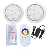 Kit 2 Refletor Led Rgb 9w 80mm Iluminação Luminaria Piscina