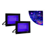 Kit 2 Refletores Holofote 200w Luz Negra Led Efeito Neon
