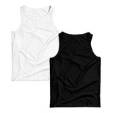 Kit 2 Regatas Masculina Camiseta Lisa Premium Algodão Camisa