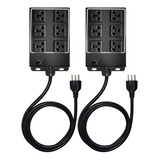 Kit 2 Régua Extensão 6 Tomadas Padrão Universal 4000w 1,5 Mt