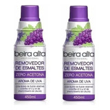 Kit 2 Removedor De Esmaltes Zero Acetona Aroma De Uva 450ml