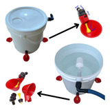 Kit 2 Reservatórios Água Pet Com Boia Mais 4 Bebedouros Aves