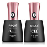 Kit 2 Risque Diamond Gel Top Coat Fixador 9,5ml Extra Brilho