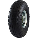 Kit 2 Rodas Aro 3.50-4 C/ Câmara E Pneu Para Carrinho