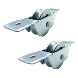 Kit 2 Roldana 2 Polegada (5 Cm) Suporte Portão Cantoneira V