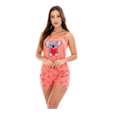 Kit 2 Short Doll Estampado Pijama Feminino Promoção 