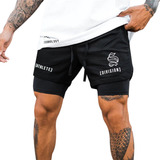 Kit 2 Shorts Fitness Masculino 2 Em 1 Corrida Academia