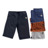 Kit 2 Shorts Jeans Bermudas De Sarja Infanto Juvenil