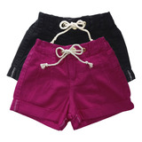 Kit 2 Shorts Liso Menina Infantil