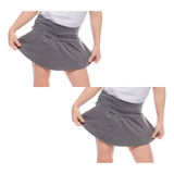 Kit 2 Shorts Saia Infantil Luxo Básico Liso Menina Atacado