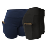 Kit 2 Shorts Shortinhos Curto Bolsos