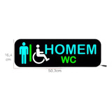 Kit 2 Sinalização Banheiro Homem E Mulher Toalete Led Porta