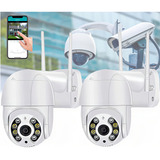 Kit 2 Smart Câmera Ip Wifi Dome Rotativa Visão Noturna A8 Cor Branco