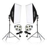 Kit 2 Soft Box 50 X 70 Quadruplo Luz Vídeo Estudio Youtuber