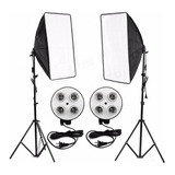 Kit 2 Soft Box 50 X 70 Quadruplo Luz Vídeo Estúdio 