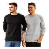 Kit 2 Suéter Blusa De Frio Lã Tricot Masculino Casual Luxo