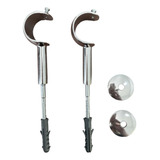 Kit 2 Suporte Cortina De Varão Simples Aluminio 19mm E 28mm