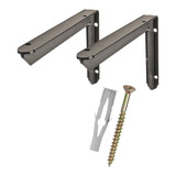 Kit 2 Suporte Mão Francesa Grapa Preto Suporta 160kg - 50cm