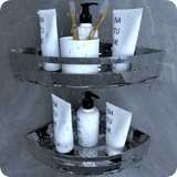 Kit 2 Suportes Porta Shampoo Para Banheiro De Canto Inox