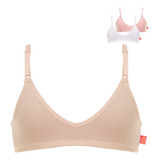 Kit 2 Sutiã Top Infantil Teen Algodão Coton Alças Reguláveis