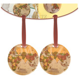 Kit 2 Tags Etiqueta Vintage Mapa Viagem Passeio Bolsa Mala