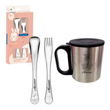 Kit 2 Talher Infantil Tramontina Le Petit Escolar Nome Copo