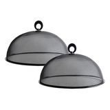Kit 2 Tampas Cobre Bolo Tela Protetora Pães Prato Fruta 35cm