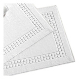 Kit 2 Tapete Banheiro Box Piso De Toalha Branco Moderno Teka