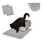 Kit 2 Tapetes Coletor De Areia Gatos M 45x60cm Higiênico S2